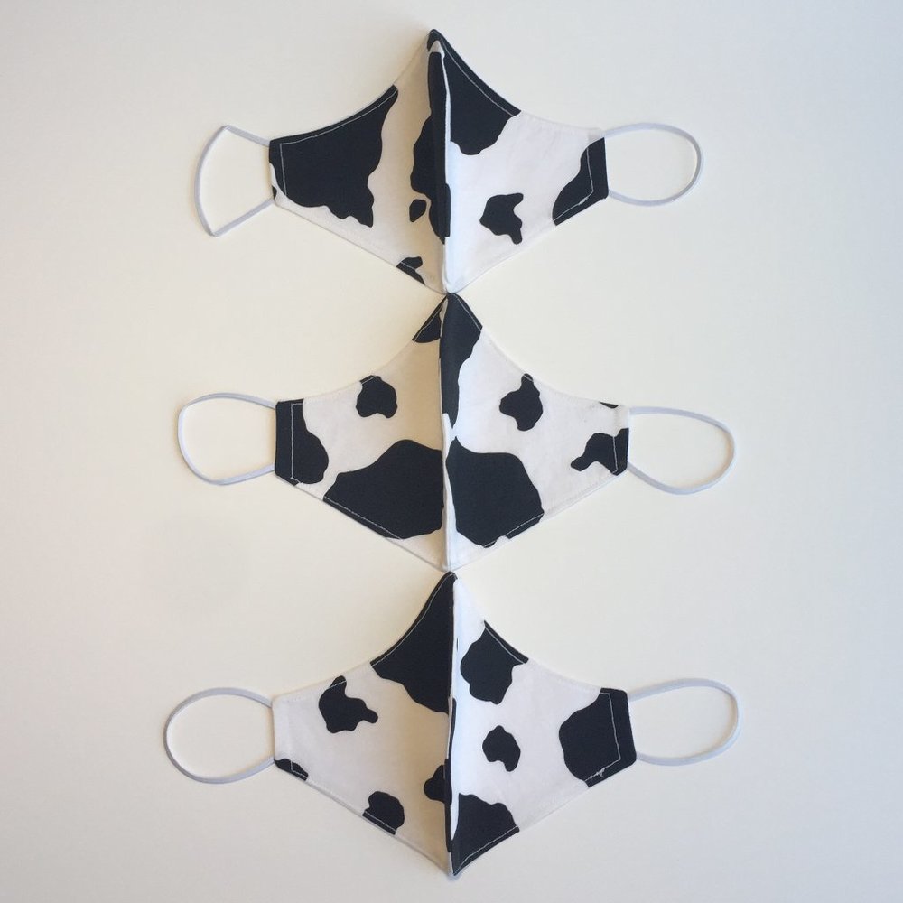 Three Set Cowprint Reusable Cotton Face Mask